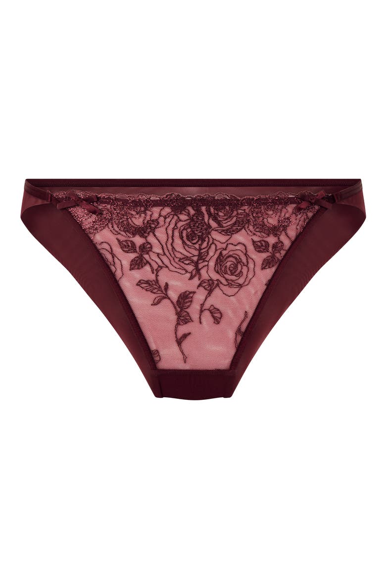 Hollie Embroidered Mesh Brazilian Panties, Alternate, color, FIG