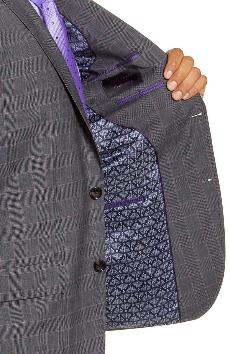 Ted Baker London Jay Trim Fit Plaid Wool Suit, Alternate, color, 