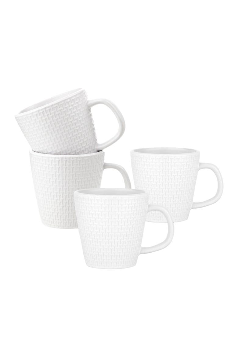 Olivia Stoneware 4-Piece Mug Set, Alternate, color, White