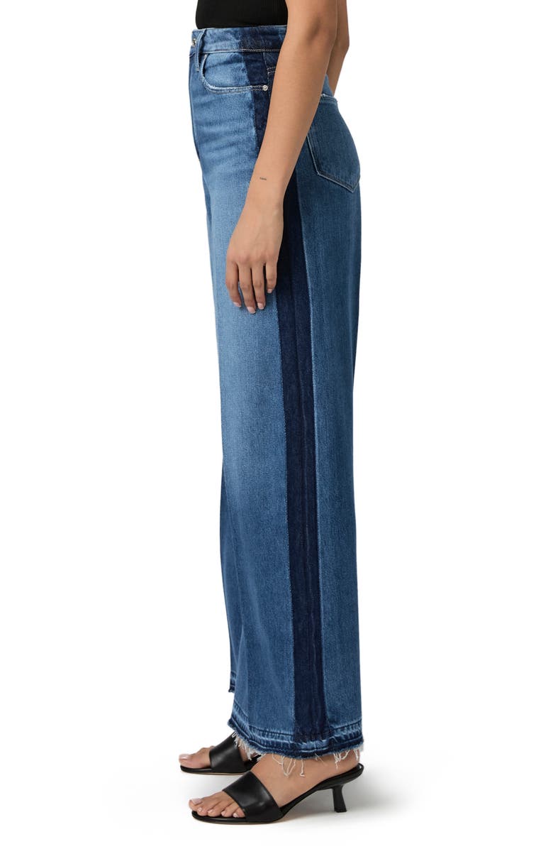 PAIGE Portia High Waist Released Raw Hem Wide Leg Jeans, Alternate, color, 