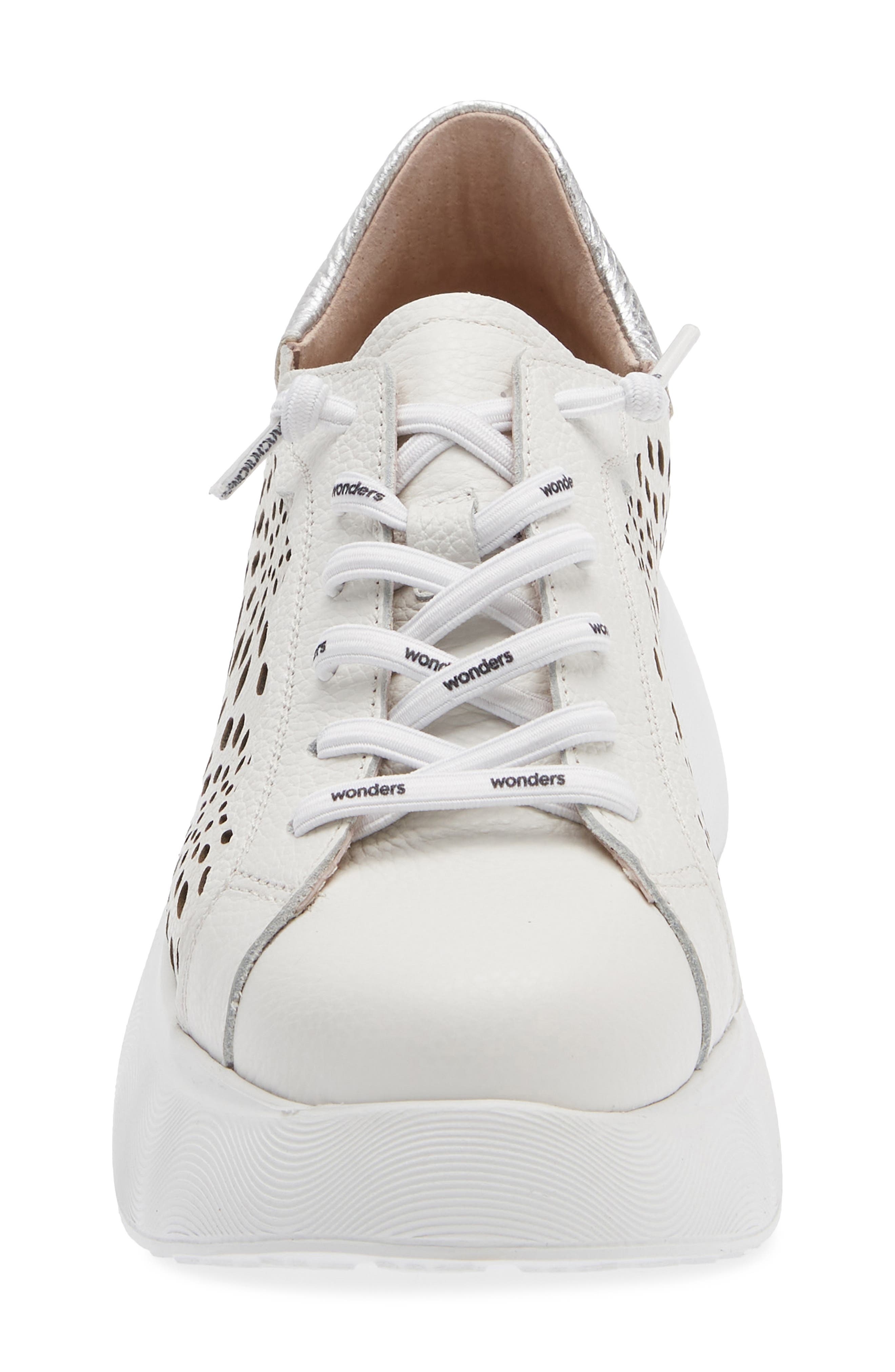 Laser Cutout Platform Sneaker, Alternate, color, OFF WHITE/ PLATA