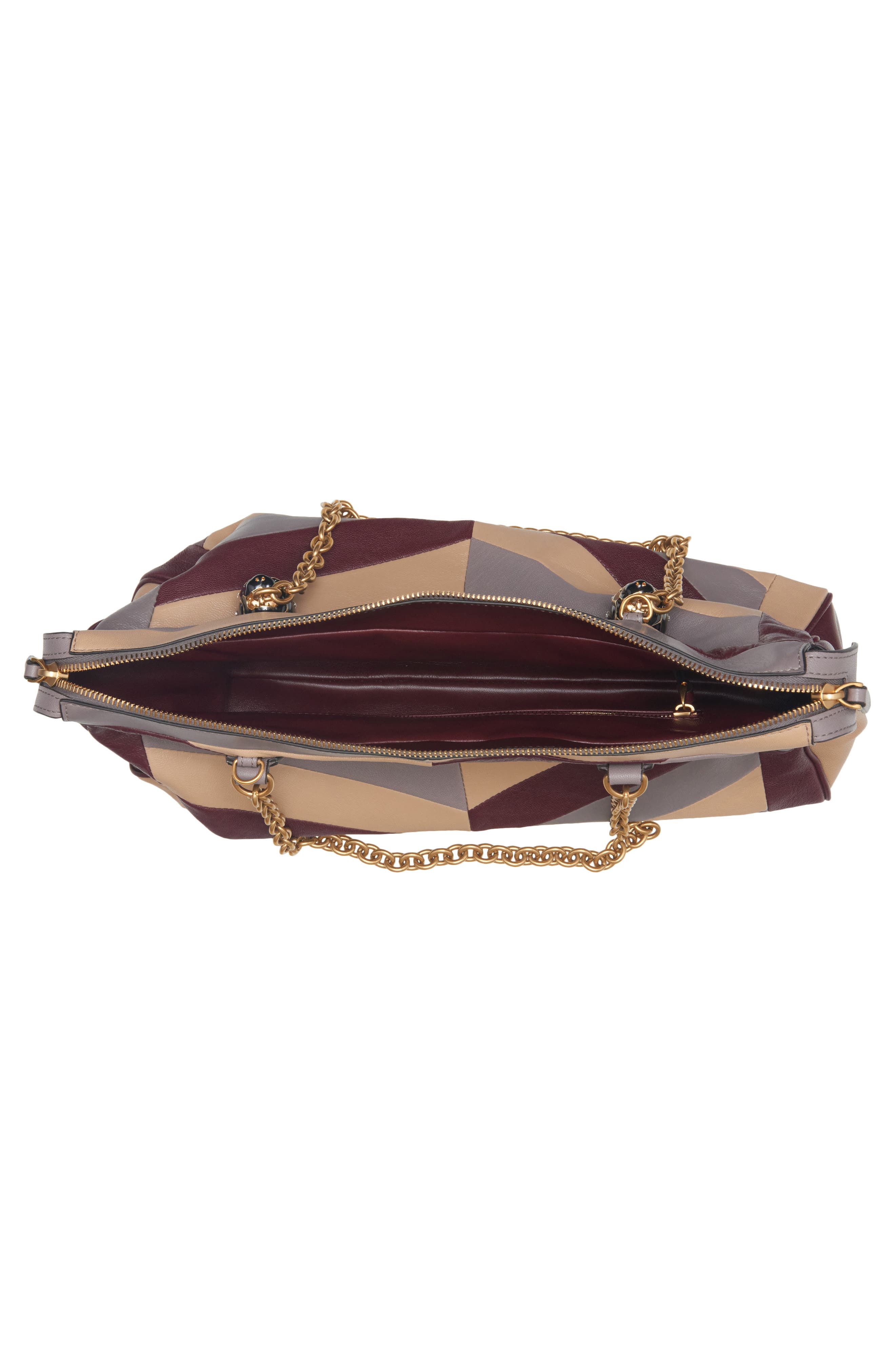 Panthea Medium Leather Shoulder Bag, Alternate, color, BEIGE MULTI