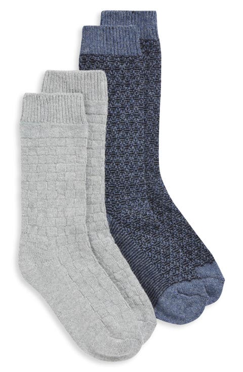 Assorted 2-Pack Textured Crew Socks