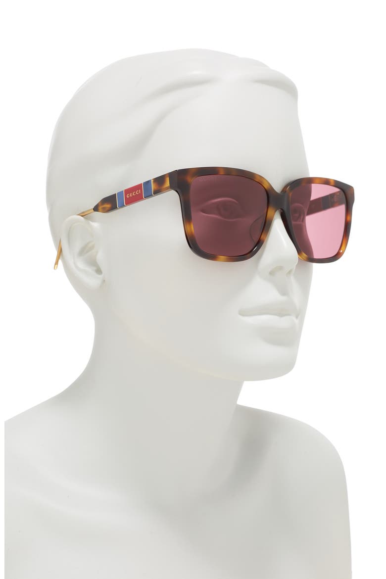 59mm Square Sunglasses, Alternate, color, HAVANA