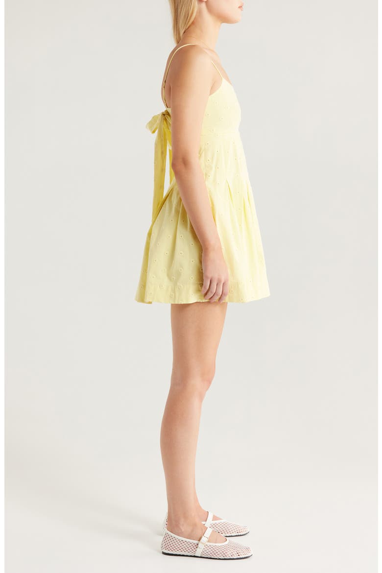 Iris Floral Embroidery Organic Cotton Dress, Alternate, color, YELLOW