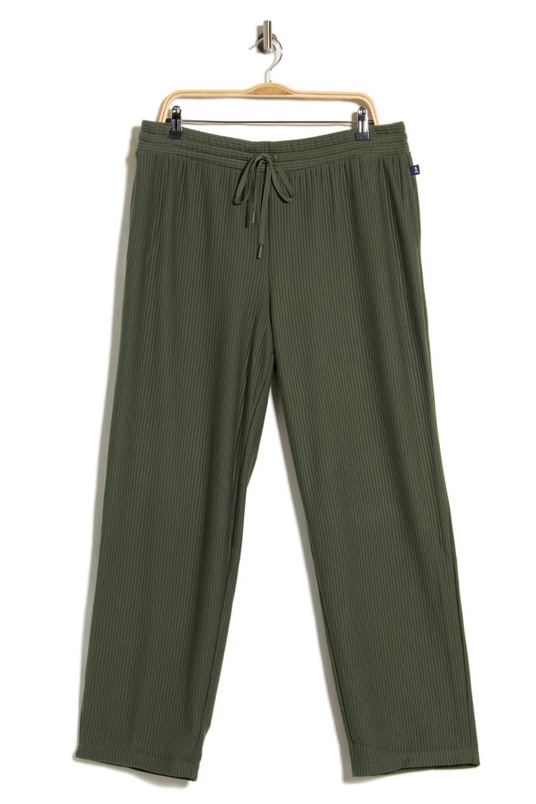 Ottoman Ribbed Pull-On Pants, Alternate, color, THYME