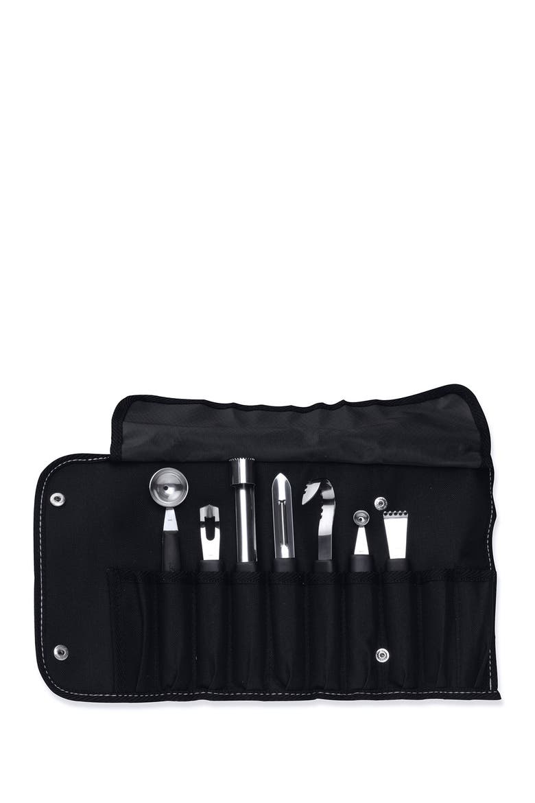 Black Essentials Garnishing Tool 8-Piece Set, Alternate, color, BLACK