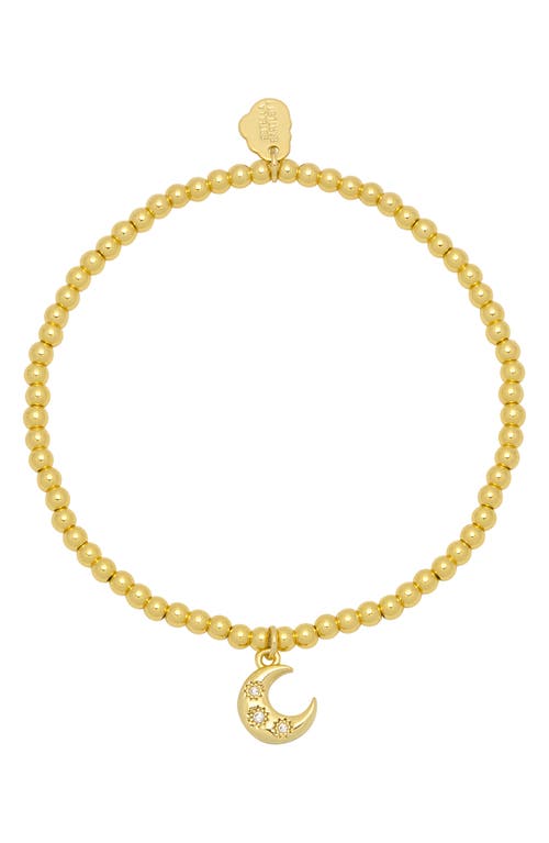 Estella Bartlett Sienna Moon Beaded Stretch Bracelet In Gold