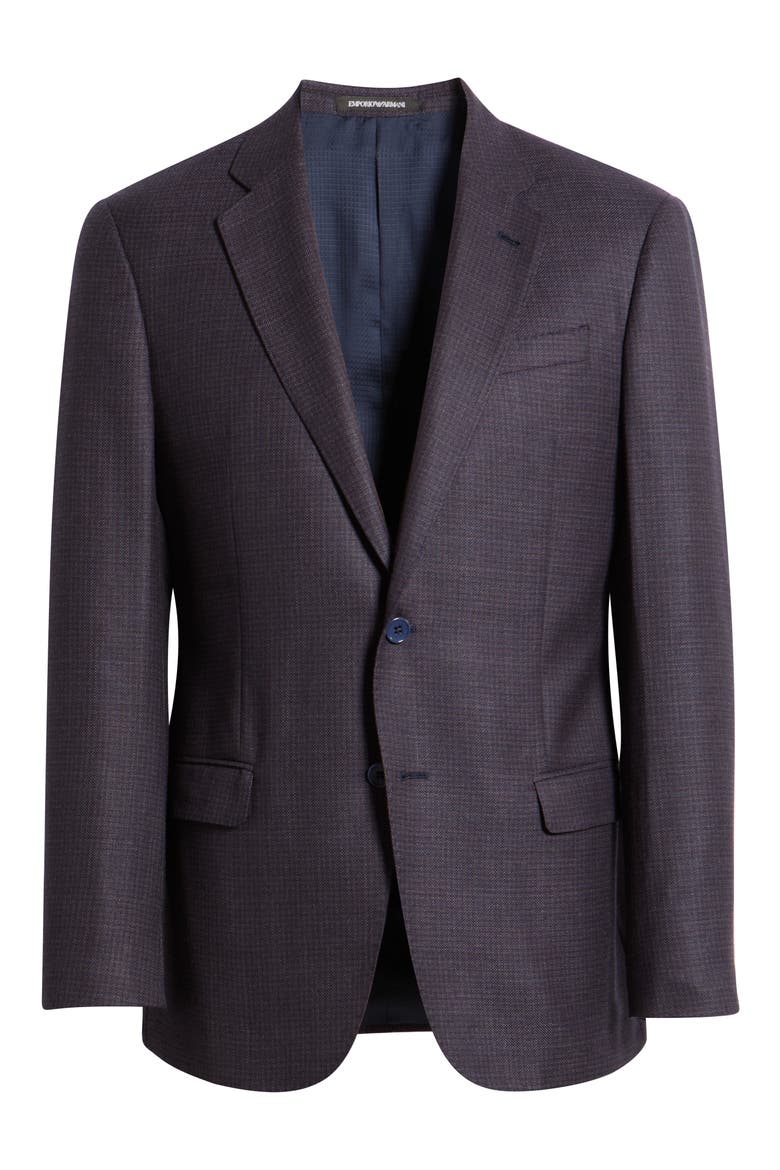 Micro Box Virgin Wool Sport Coat, Alternate, color, NAVY