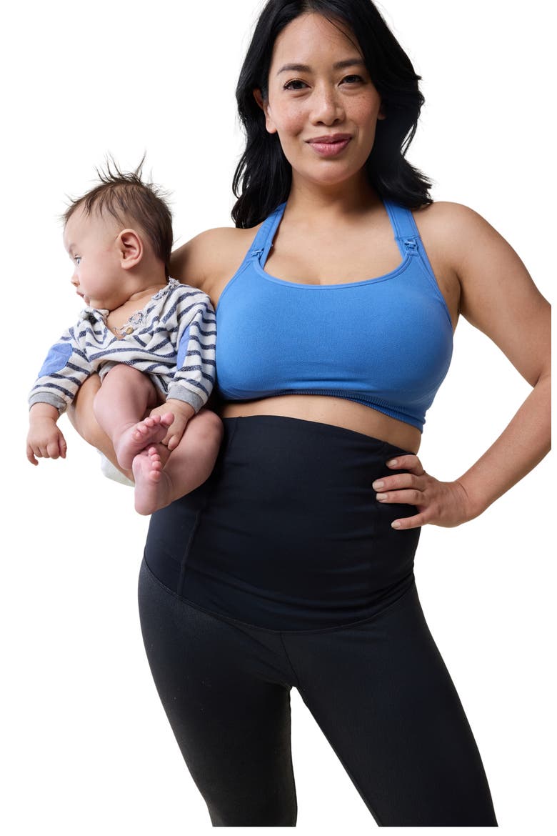 Set of 2 Nursing Sports Bras, Alternate, color, BLACK/ BLUE