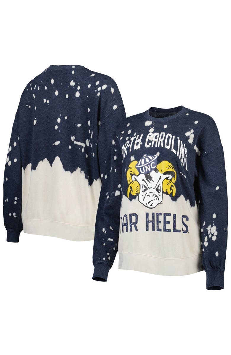 GAMEDAY COUTURE Women's Gameday Couture Navy North Carolina Tar Heels Twice As Nice Faded Dip-Dye Pullover Long Sleeve Top, Main, color, 