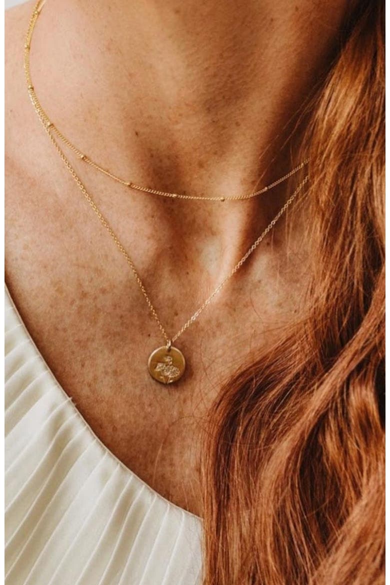 April Birth Flower Necklace, Alternate, color, Gold Filled