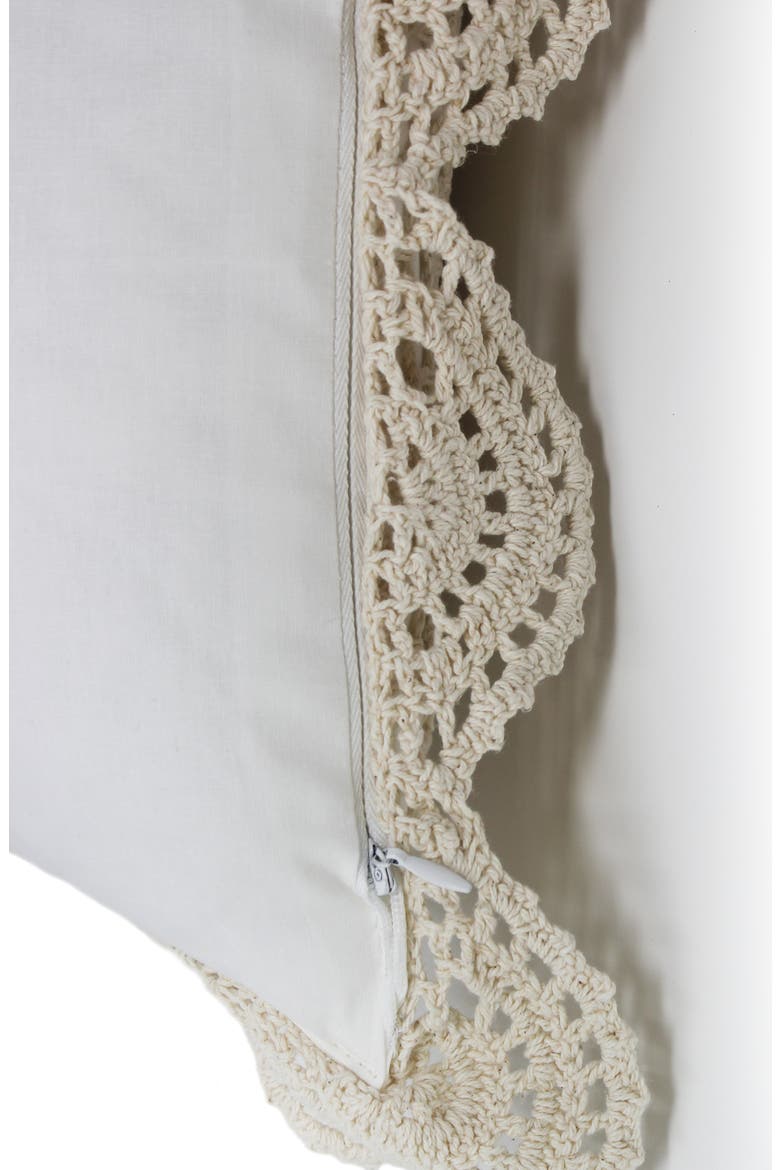 Decorative Crochet Accent Pillow, Alternate, color, IVORY