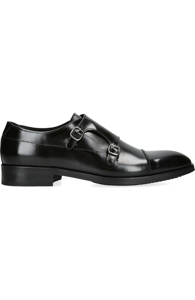 Kurt Geiger London Hunter Cap Toe Double Monk Strap Shoe, Alternate, color, Black