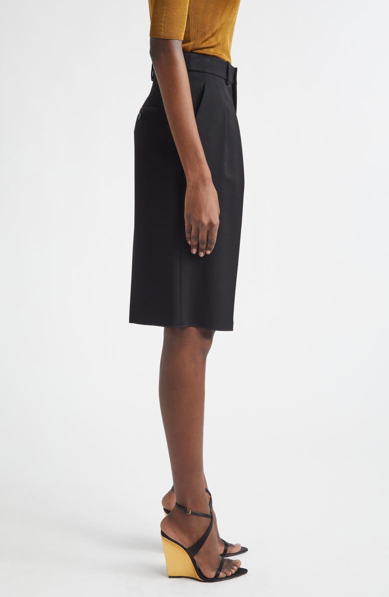 Saint Laurent High Waist Wool Bermuda Shorts, Alternate, color, 