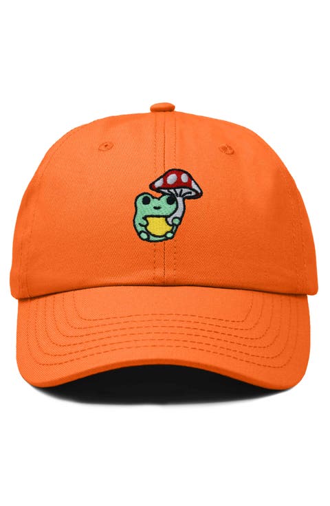 Mushroom Frog Embroidered Hat