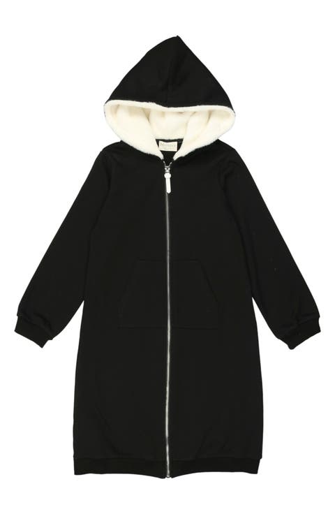 Kids' Faux Fur Lined Zip-Up Hoodie Dress (Toddler)
