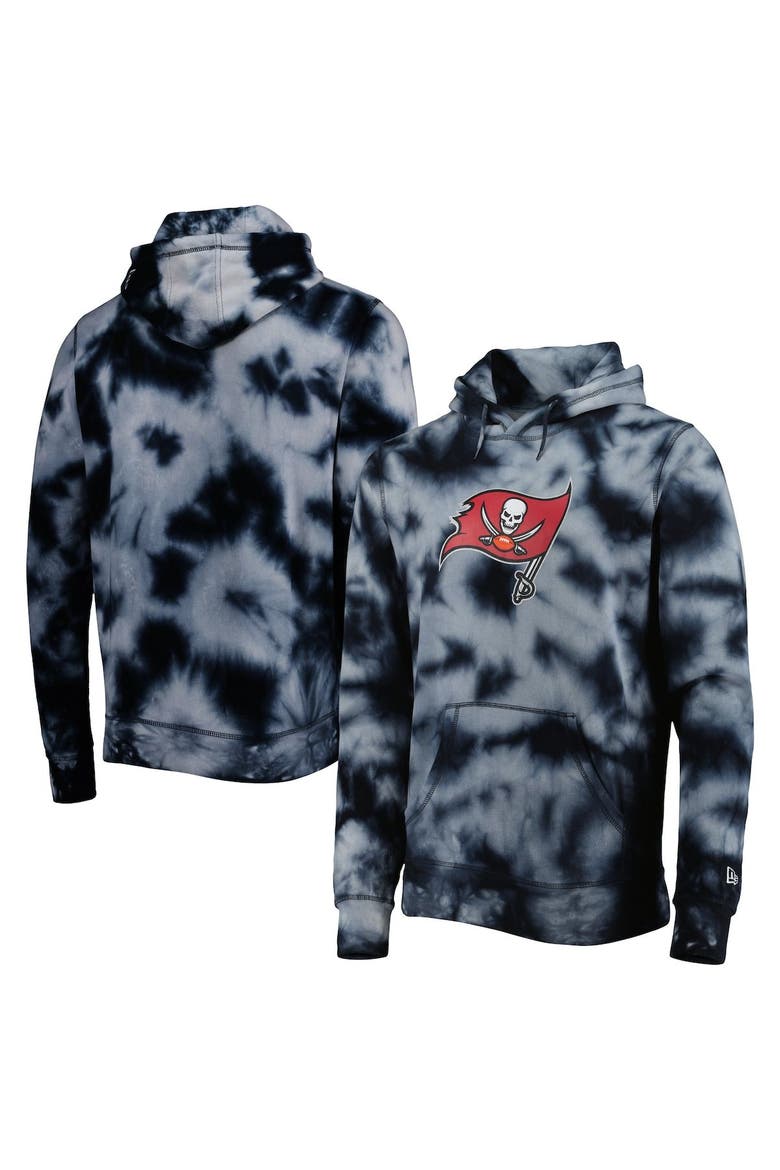 Men's New Era Black Tampa Bay Buccaneers Team Tie-Dye Pullover Hoodie, Main, color, Black