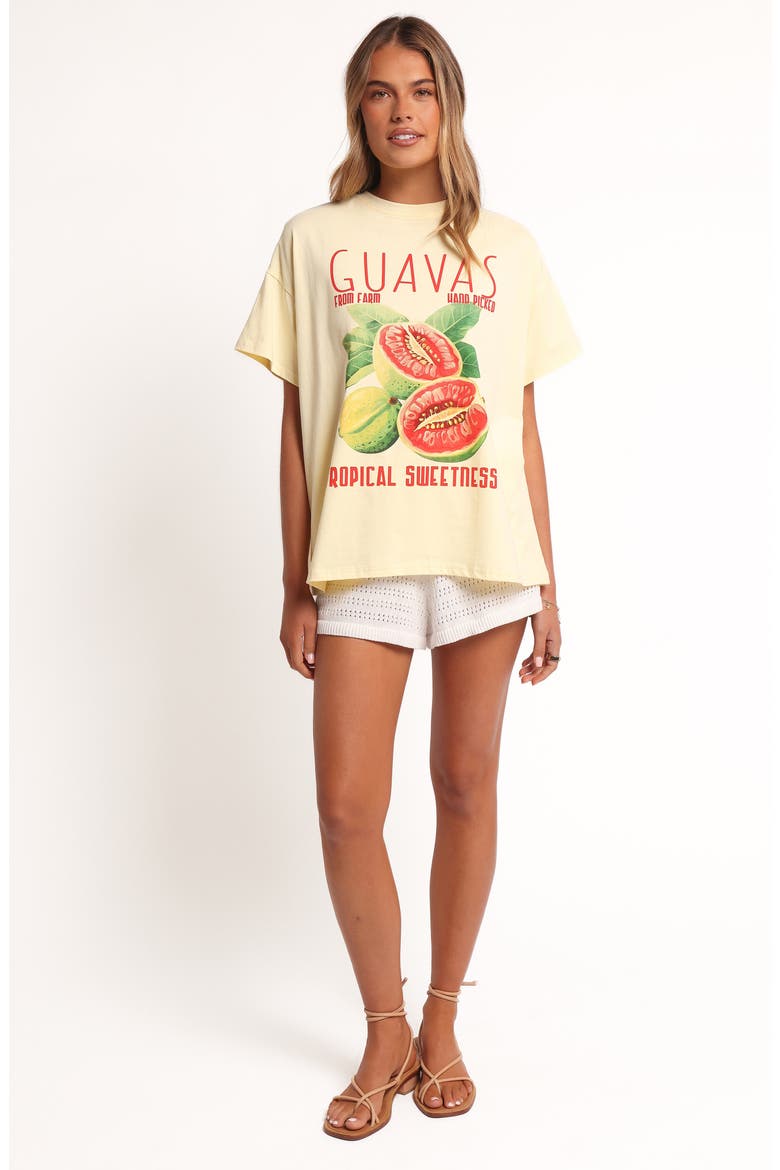 Guavas Oversize Cotton Graphic T-Shirt, Alternate, color, PALE YELLOW