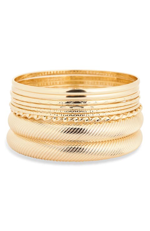 Set of 9 Bangle Bracelets