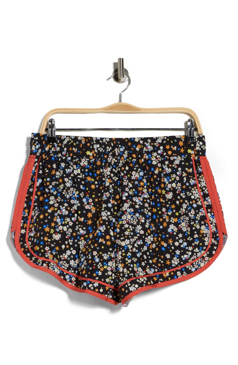 Free People FP Movement Varsity Blues Print Athletic Shorts, Alternate, color, Black And White Combo