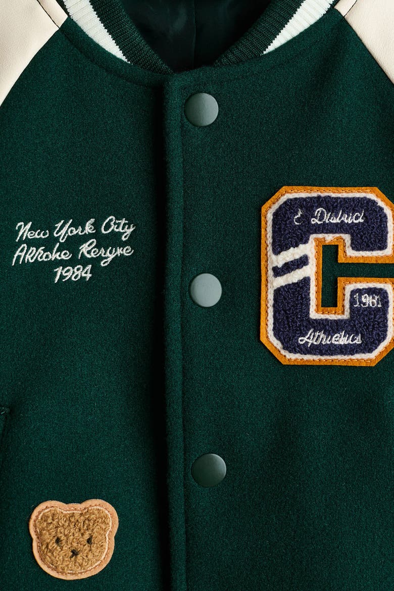 Baseball Jacket, Alternate, color, Dark green/New York City
