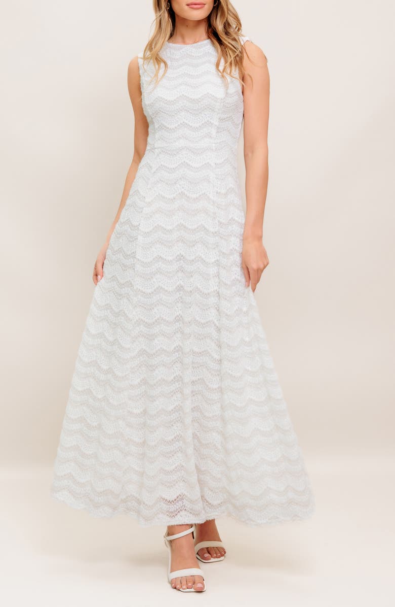 FLYING TOMATO Lace Maxi Dress, Alternate, color, Cream