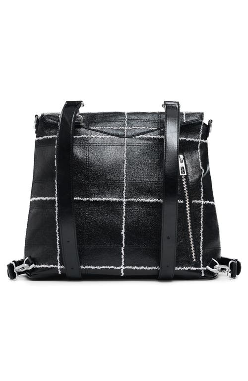 Desigual Medium Convertible Check Backpack In Black