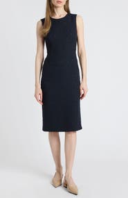 Santorelli Britta Midi Sheath Dress in Luxury Tweed