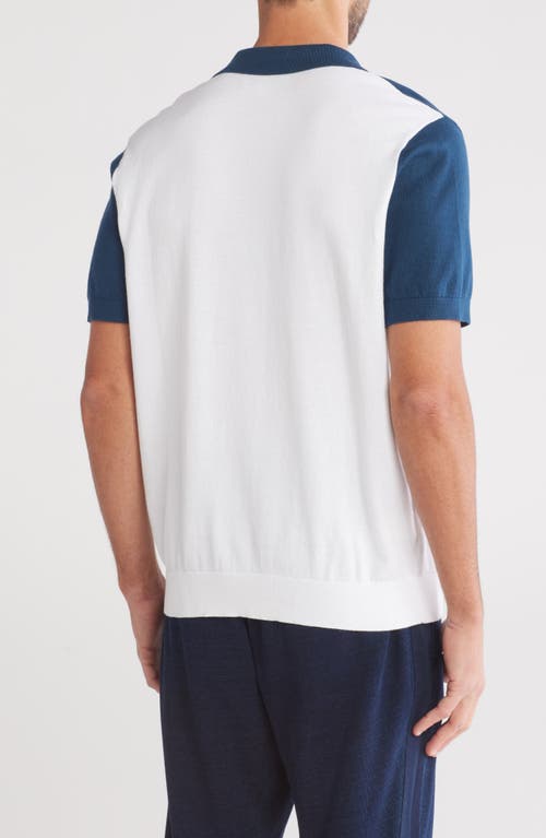 Original Penguin Stripe Cotton Jersey Polo In Bright White
