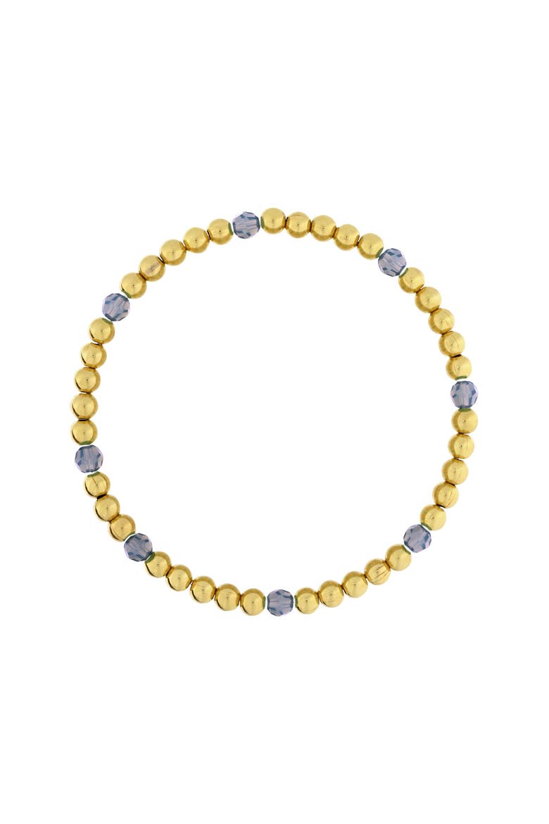 Women's 14K Gold Filled Dainty Accent Gemstone Bracelet, Main, color, Grey