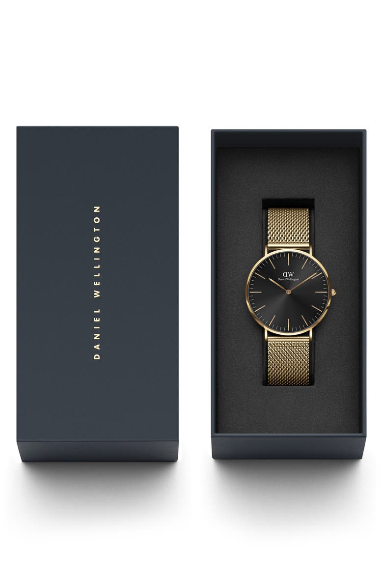 Daniel Wellington Classic Evergold Mesh Strap Watch, 40mm, Alternate, color,