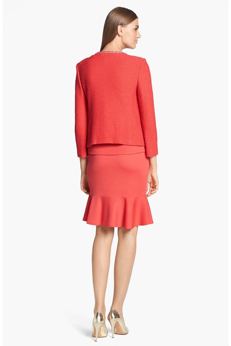 Flounce Hem Milano Knit Pencil Skirt, Alternate, color, HIBISCUS