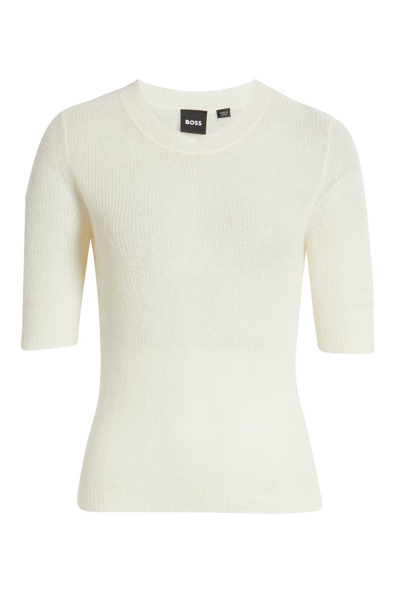 Fusionana Short Sleeve Sweater, Alternate, color, OPEN WHT