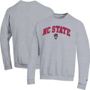 Champion Men's Champion  Heather Gray NC State Wolfpack Arch Over Logo Pullover Sweatshirt