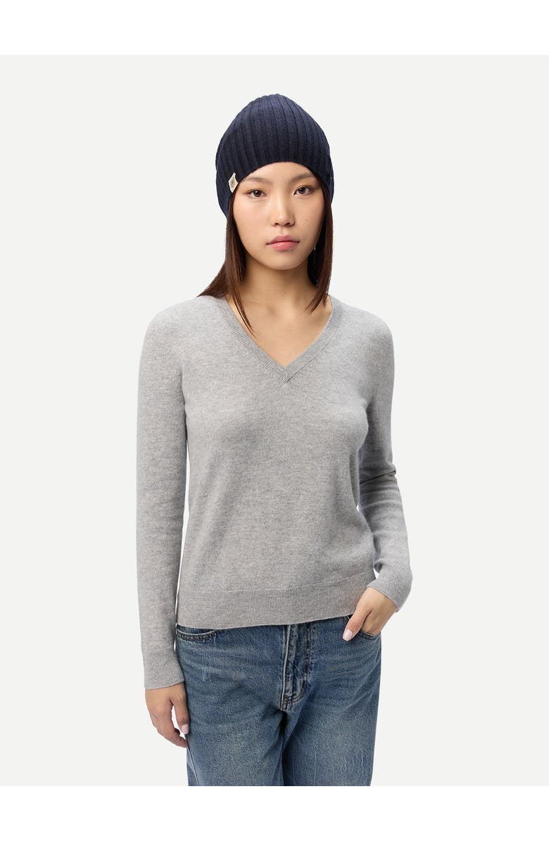 GOBI Mongolian Cashmere Cashmere Rib Knit Hat, Alternate, color, Navy Blazer