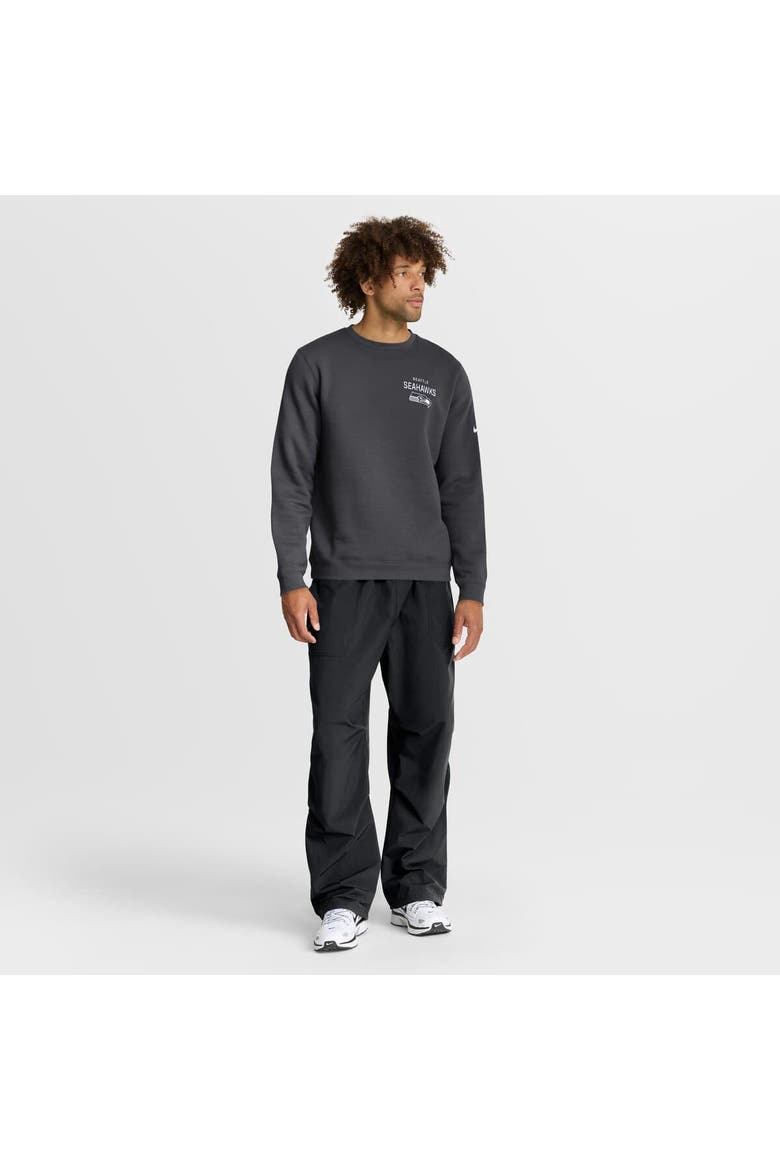 Men's Nike Anthracite Seattle Seahawks Primetime Club Fleece Pullover Sweatshirt, Alternate, color, Anthracite