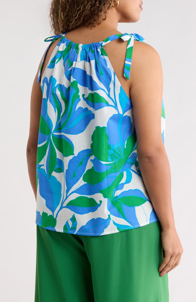 SUGARLIPS Pansie Floral Marra Top, Alternate, color, White Blue Green