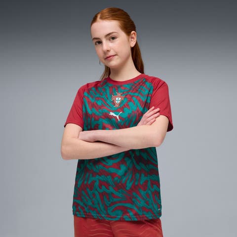 Youth Puma Red Portugal National Team Pre-Match Jersey