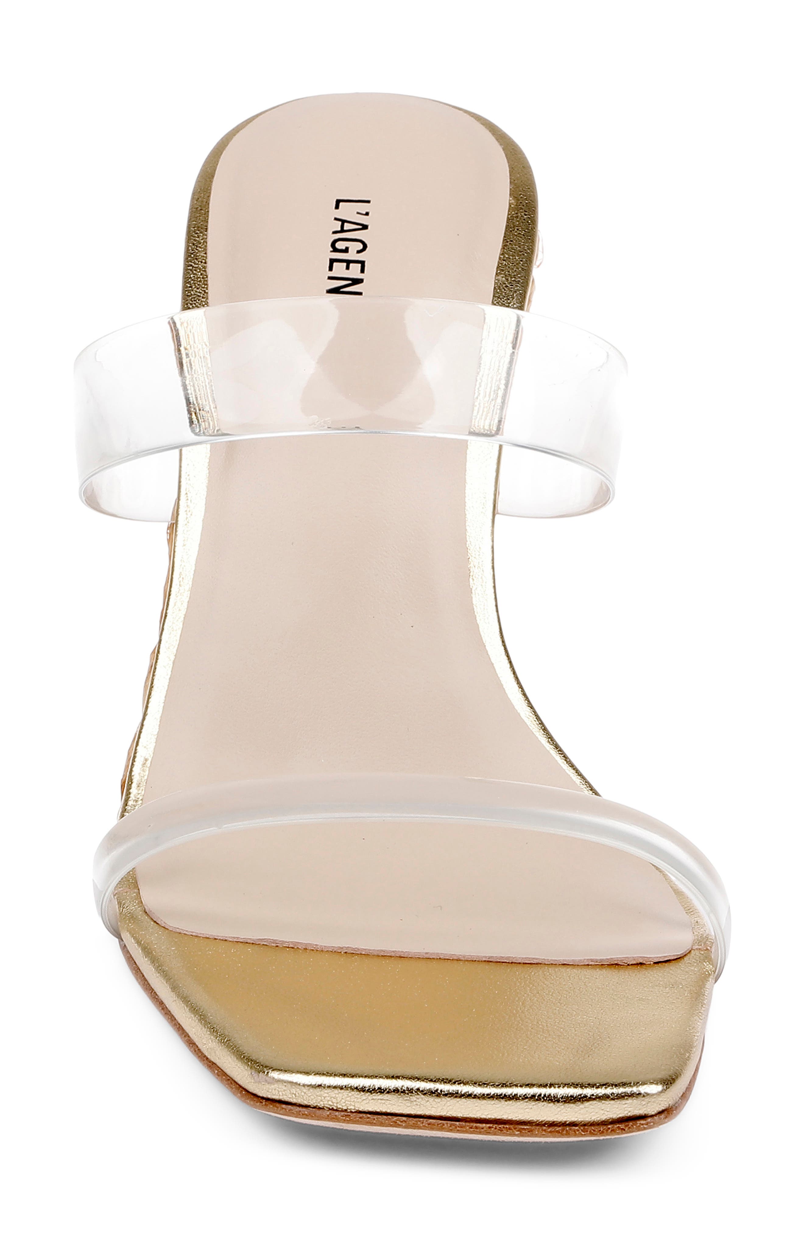 L'AGENCE Farrell Espadrille Wedge Slide Sandal, Alternate, color, Gold