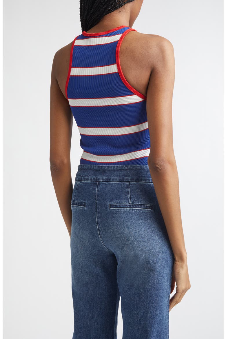 Pania Stripe Rib Racerback Tank, Alternate, color, BLUE STRIPE