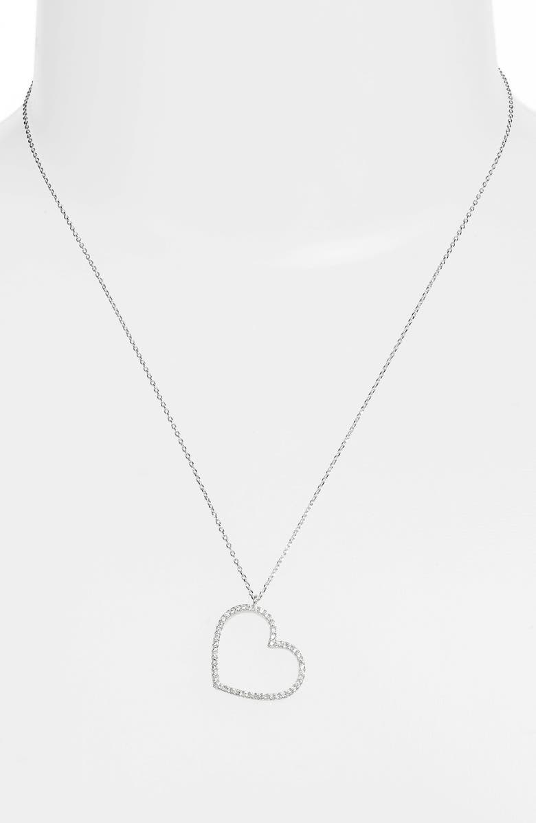Estella Bartlett Cubic Zirconia Heart Necklace, Alternate, color, 