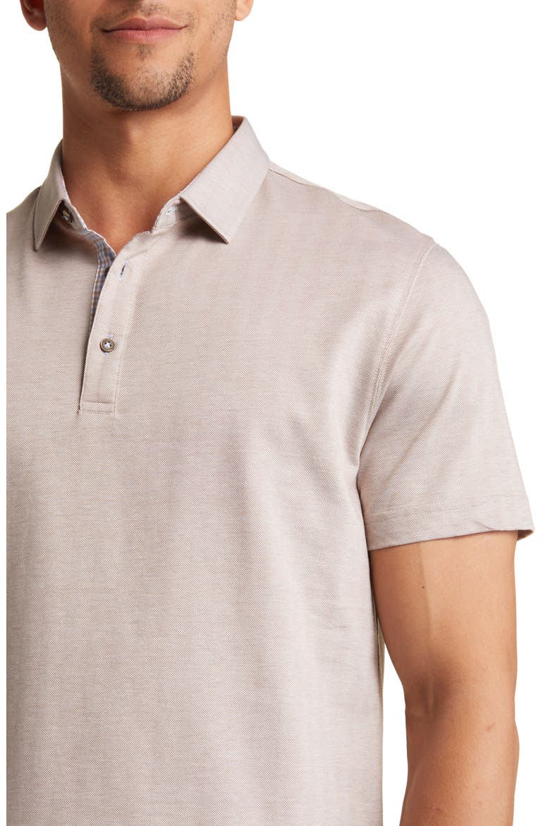 Trim Fit Short Sleeve Polo, Alternate, color, LATTE
