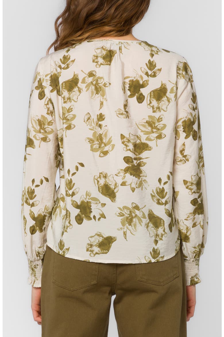 Penny Floral Popover Top, Alternate, color, OLIVE SHRUB