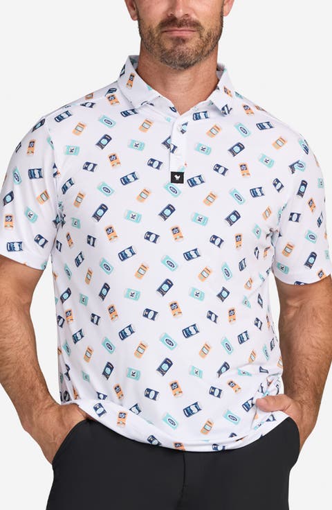 Core Crushable Can Print Performance Golf Polo