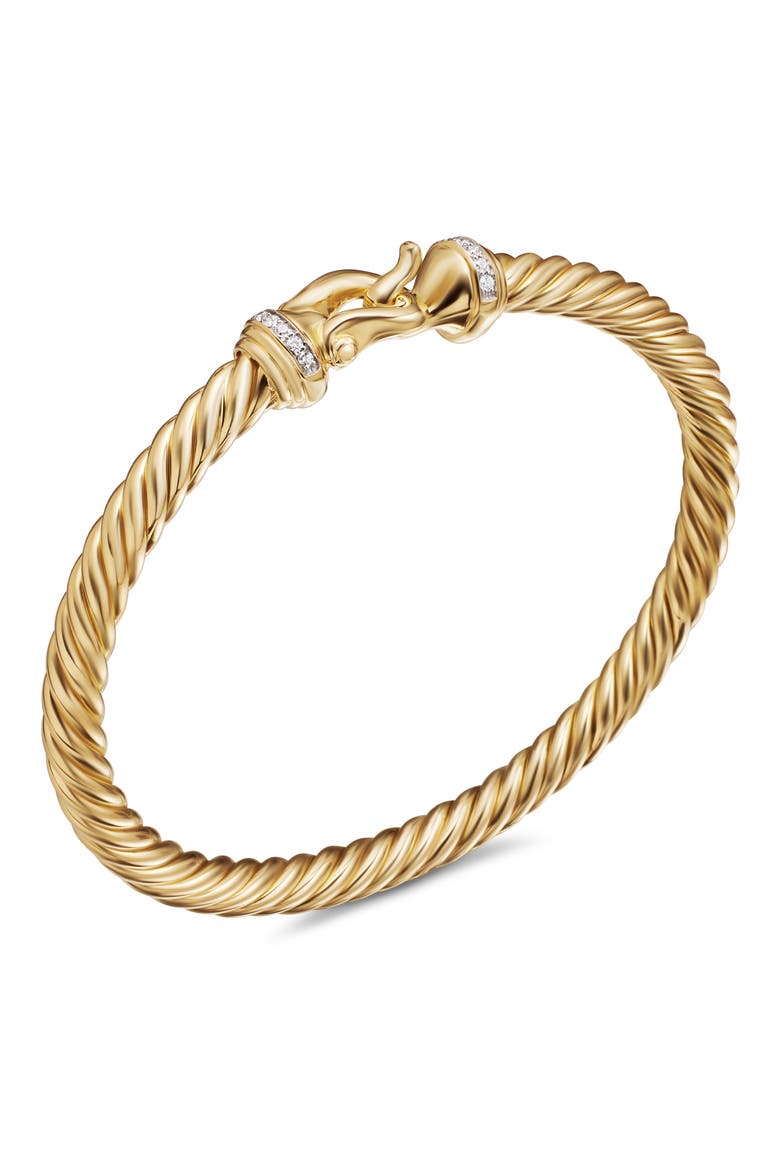 Cable Buckle Bracelet with Diamonds, Alternate, color, GOLD/ DIAMOND