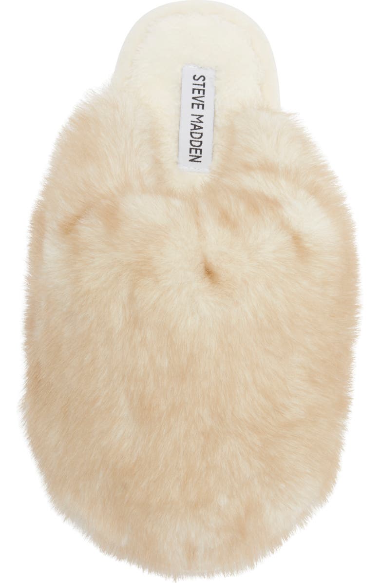 Steve Madden Poof Faux Fur Slipper, Alternate, color, Natural