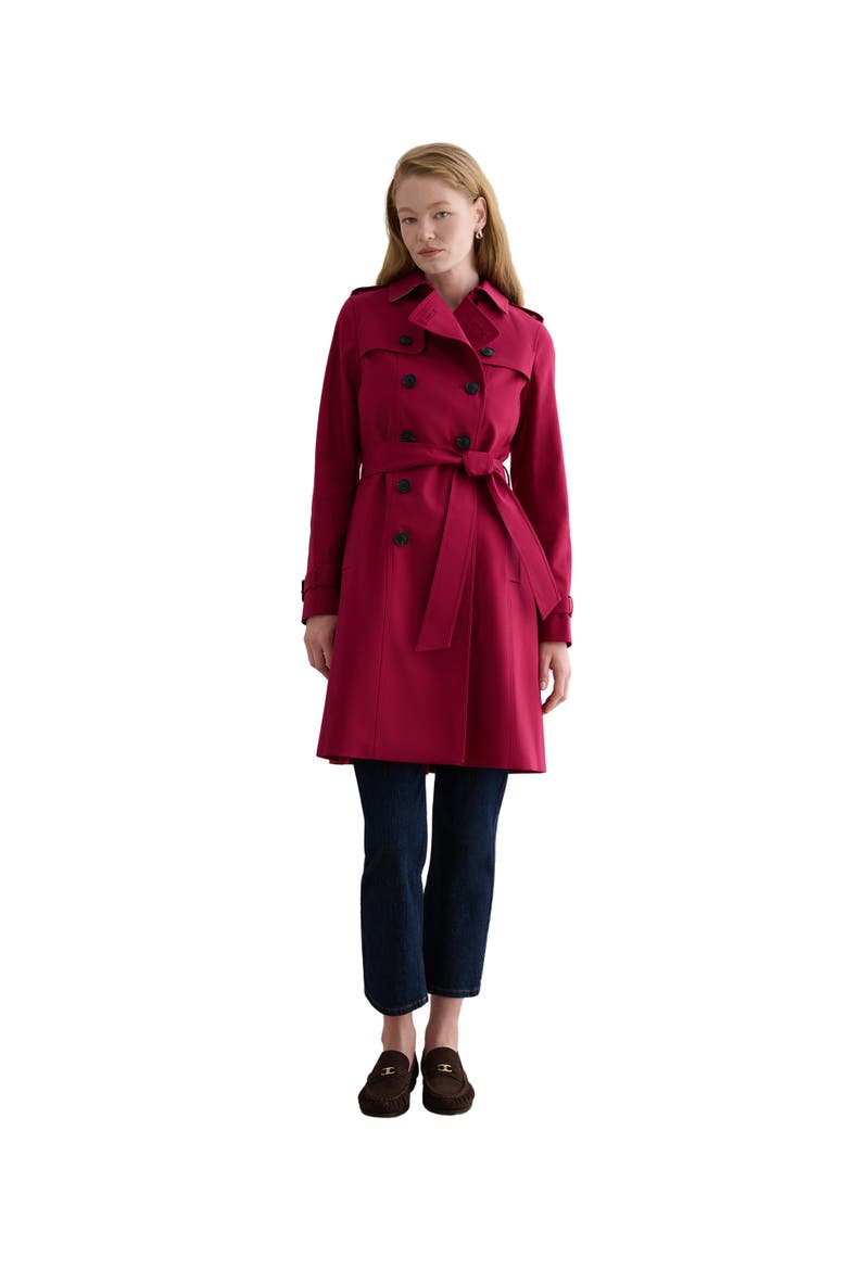 Skylar Belted Trench Coat, Main, color, Beetroot Pink