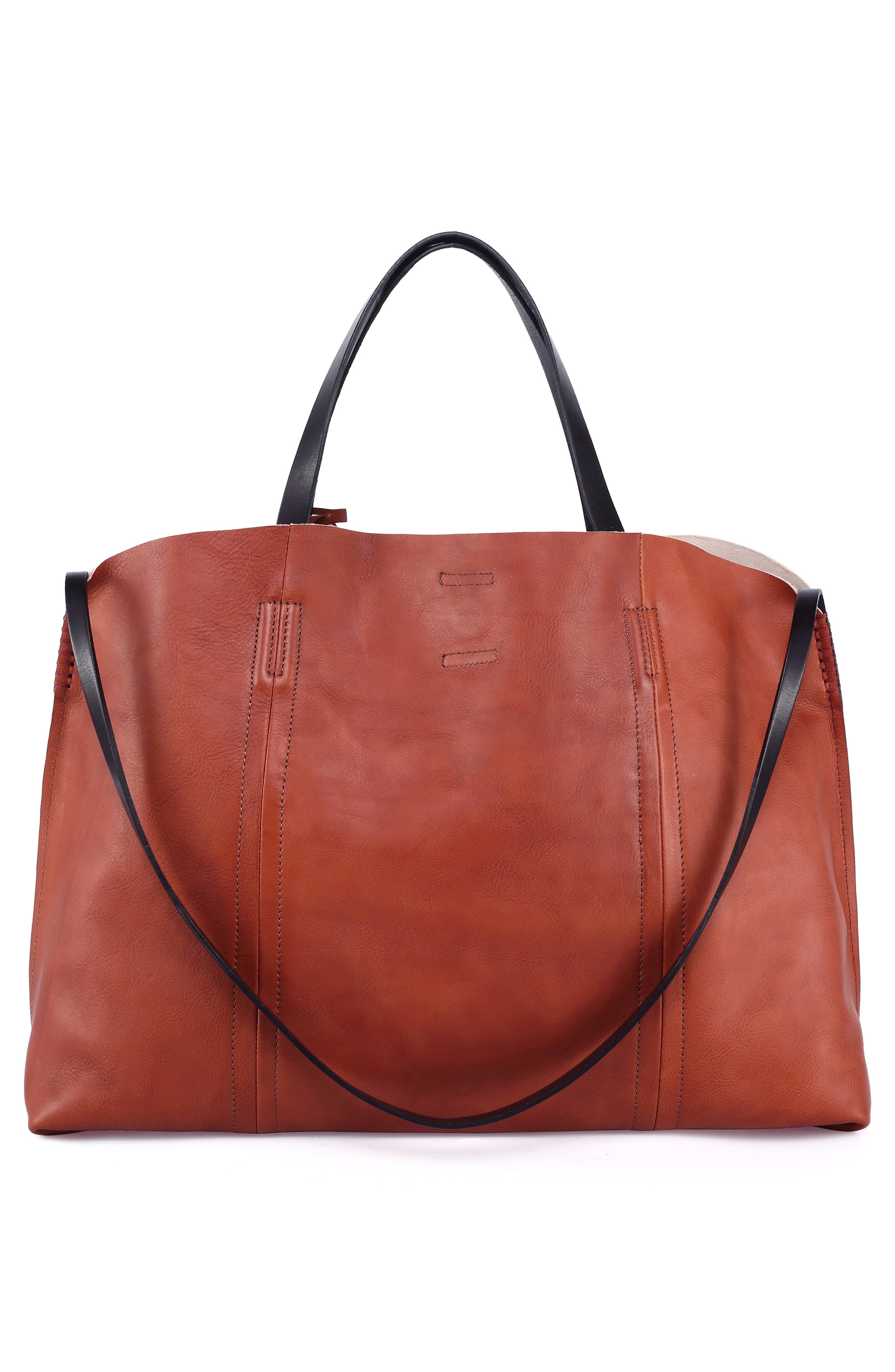 OLD TREND Forest Island Leather Tote Bag, Alternate, color, Cognac