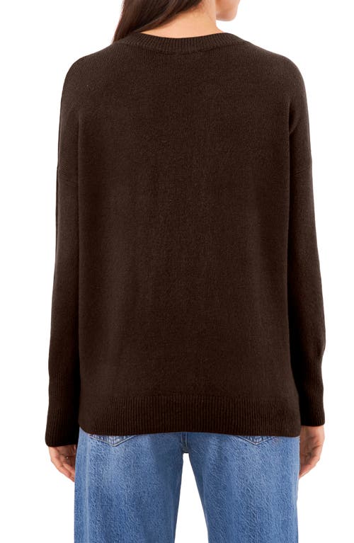 Vince Camuto Drop Shoulder V-neck Sweater In Brown